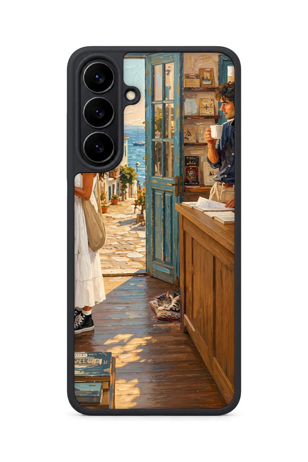 Samsung Galaxy S25 Fe Compatible Bookshop Patterned Shockproof Case with Camera Protection