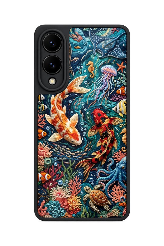Samsung Galaxy S25 Edge Compatible Coral Patterned Shockproof Case with Camera Protection