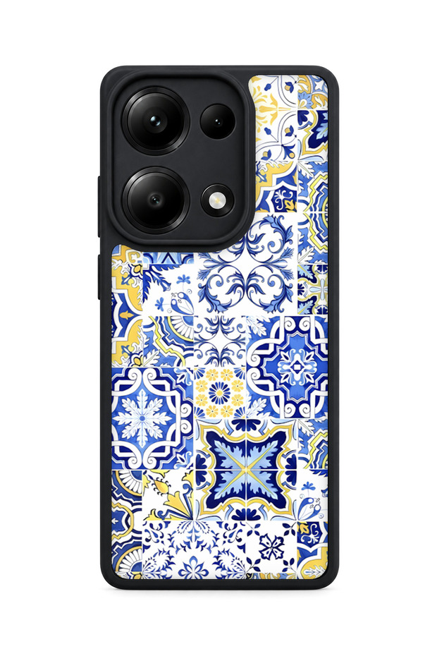 حافظة مقاومة للصدمات متوافقة مع Redmi Note 13 Pro 4G باللون الأزرق والأصفر مع حماية للكاميرا