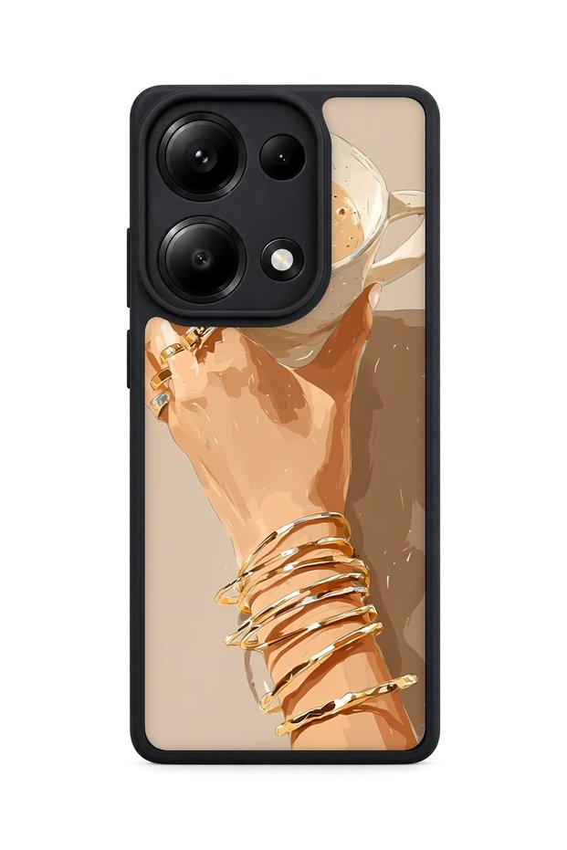 حافظة Redmi Note 13 Pro 4G متوافقة مع نمط Coffee Break ومقاومة للصدمات مع حماية للكاميرا