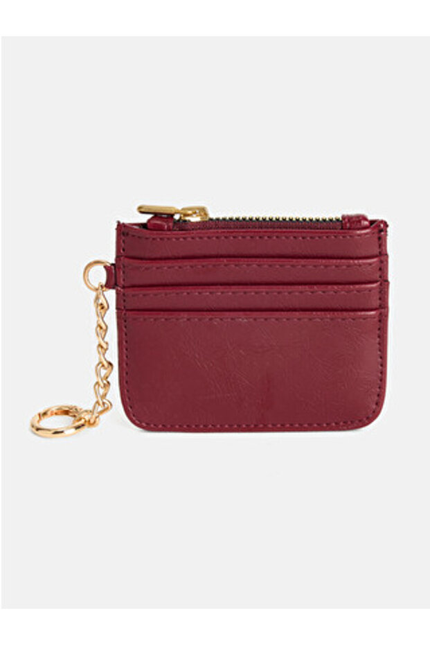 Burgundy Leather Look Women's Wallet