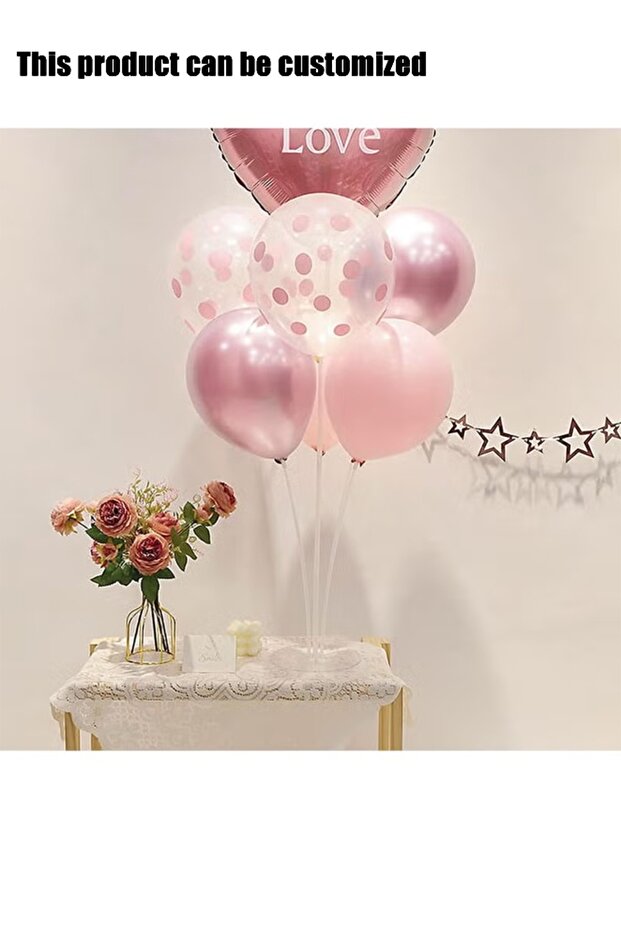 Clear Table Balloon Stand Kit, Reusable Balloon Holder with Sticks for Birthday Wedding Anniversary Table Decor