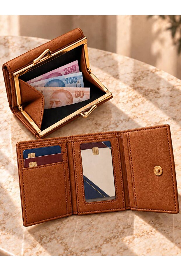 Luxury Design Metal Clip Women's Wallet and Card Holder Combination