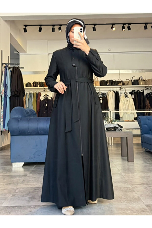 Women's Flake Overcoat Black 14173