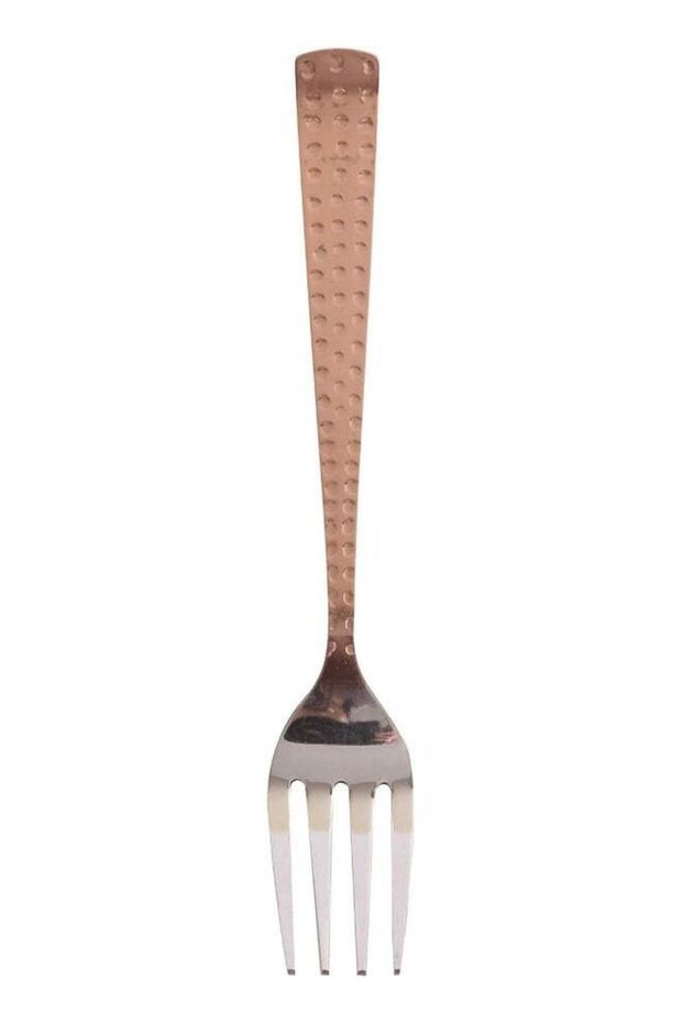 Raj Copper Dessert Fork - 3 Pieces Set Brown 1.6 x 22.8 x 9cm