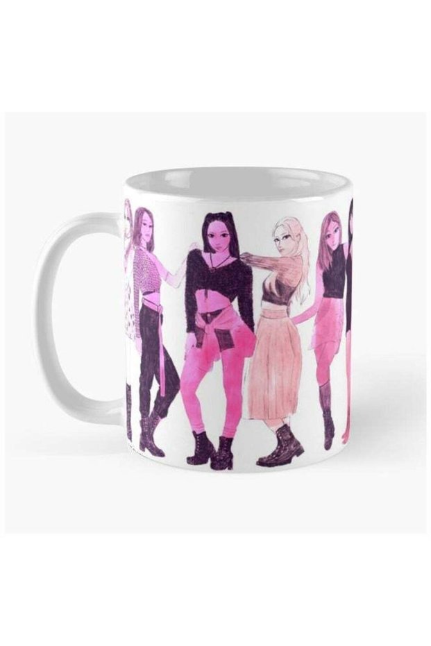 APINK KPOP 11oz Ceramic Coffee Mug : Park Cho-rong, Yoon Bo-mi, Jeong Eun-ji, Kim Nam-joo, Oh Ha-young for Fandom PINK PANDA Merch