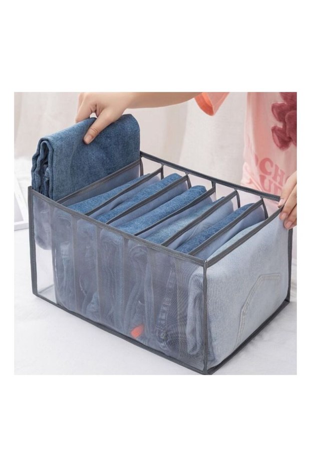 Altheqa 7 Grids Washable Wardrobe Clothes Organizer Drawer Mesh Separation Box