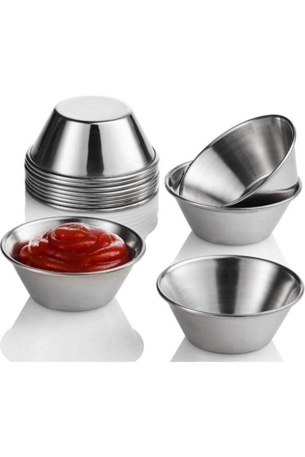 12 Pcs Stainless Steel Sauce Dishes,Reusable Mini Individual Saucers Bowl, Multi Function Dipping S