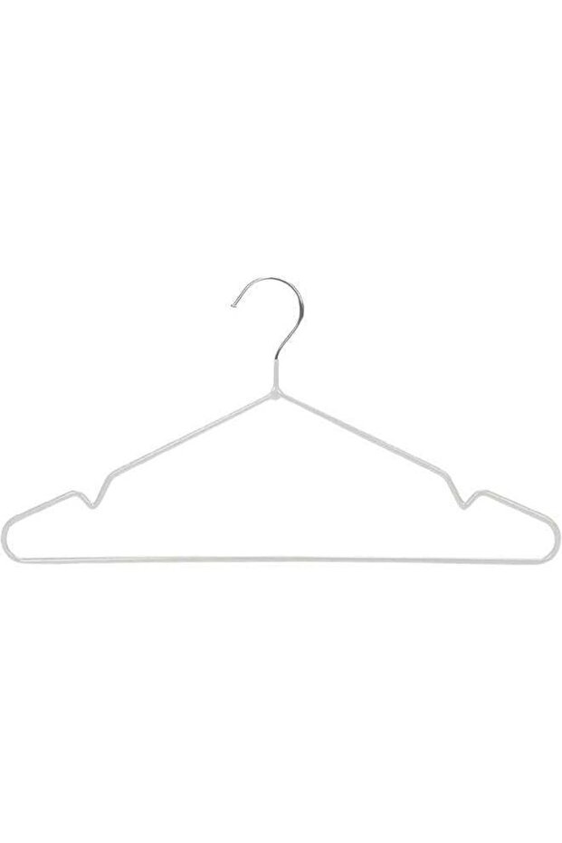 Feelings 40cm PVC-Coated Metal Clothes Hanger 12-Piece Set – Non-Slip Space-Saving Wardrobe Hangers for Shirts, Coats, Dresses & Suits, Durable Rust-Resistant Closet Organiser Hangers, White