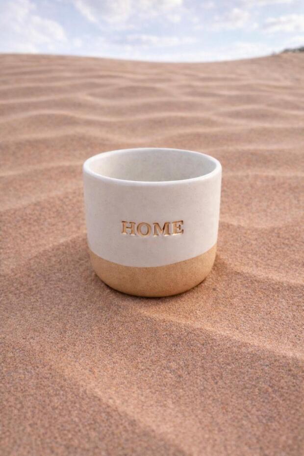 Tohfa Luxe Handcrafted Ceramic Cup – “Home ” Gold Engraved – 175 ml