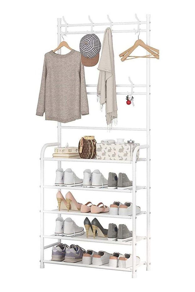 Closet Organizer Garment Rack Portable Clothes Shoes Hanger Home Shelf.