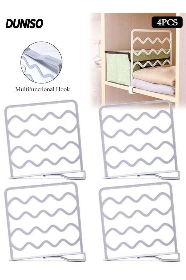 4 Pack Plastic Shelf Dividers for Closet,Wardrobe Separator for Storage and Organization,Vertical Organizers for Handbag,Book in Bedroom, Office