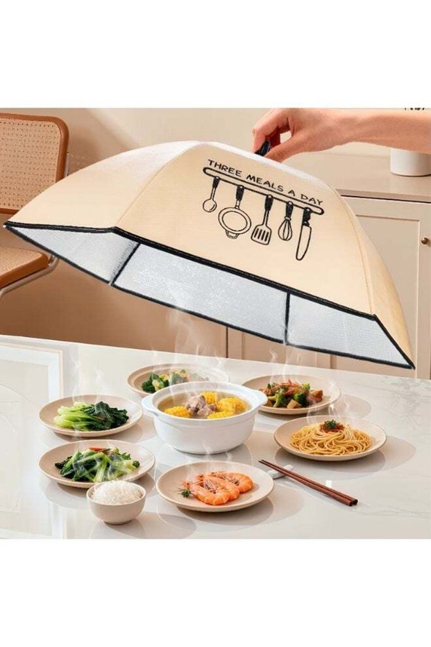 Food Cover, Insulated Dish Cover, Foldable Food Tent 80cm with Aluminum Foil Lining for Dining Tabl
