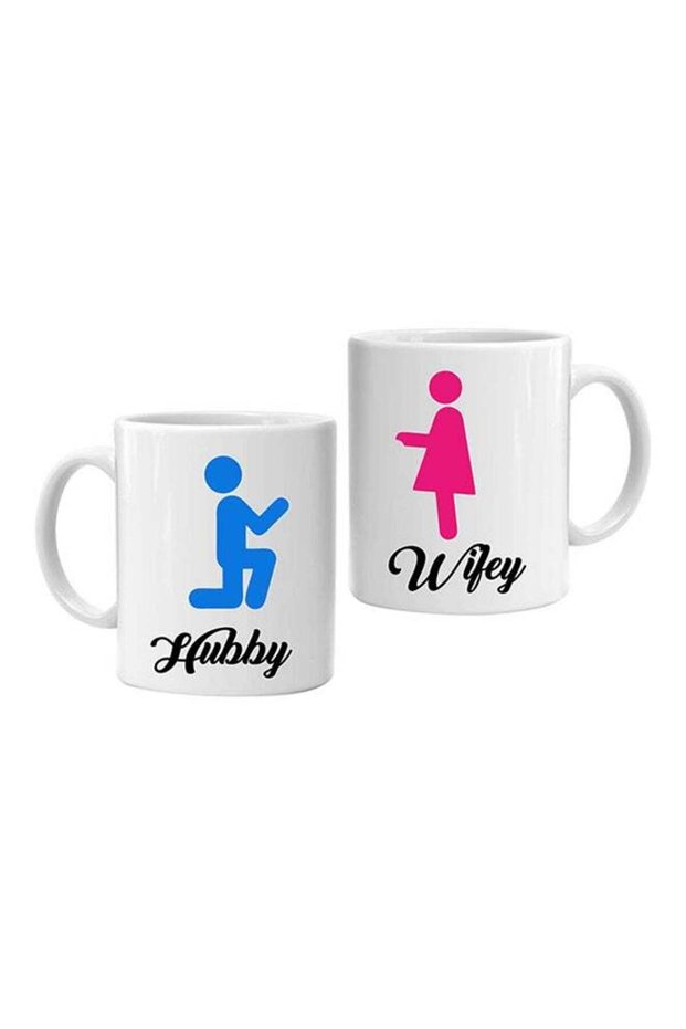 Husband And Wife Couple Mug White 10cm
