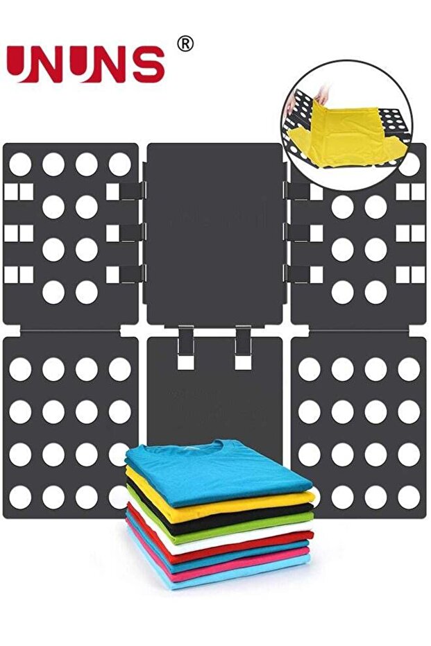 Clothes Folding Board,Adjustable T-Shirt Folding Board,Plastic Shirt Folder,High Toughness,Space Saving,Connect Firmly,Folding Clothes For Kids and Adults,Black