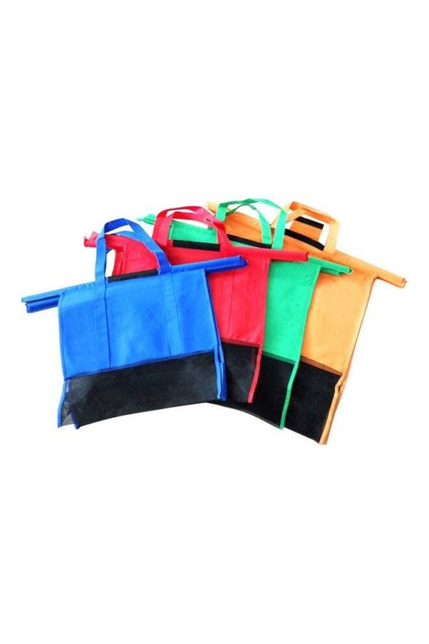 4 Piece Reusable Eco-Friendly Shop Handbag Totes multicolour 30x10x20cm