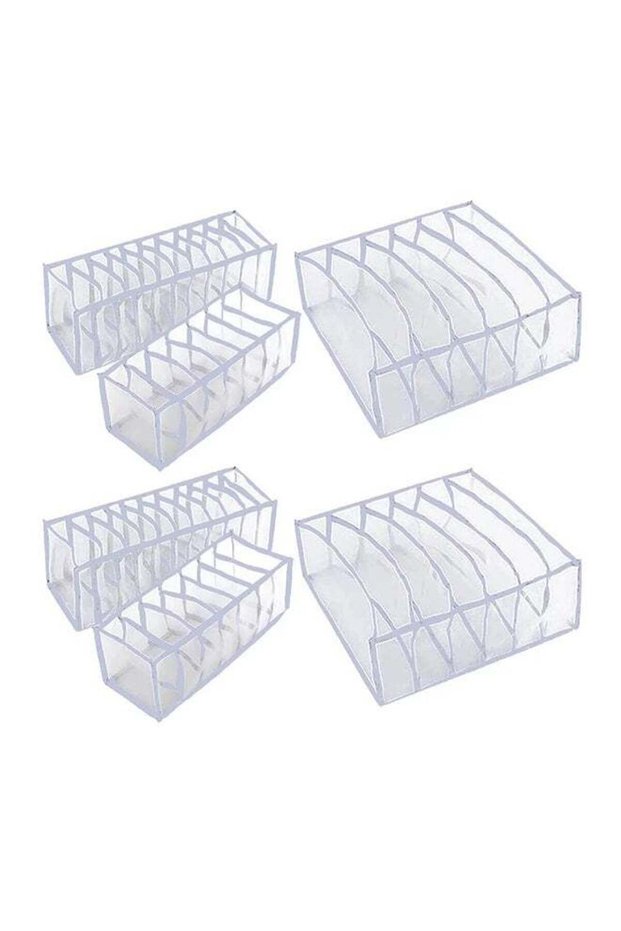 3 Piece Underwear Organizer Set Grey/Clear