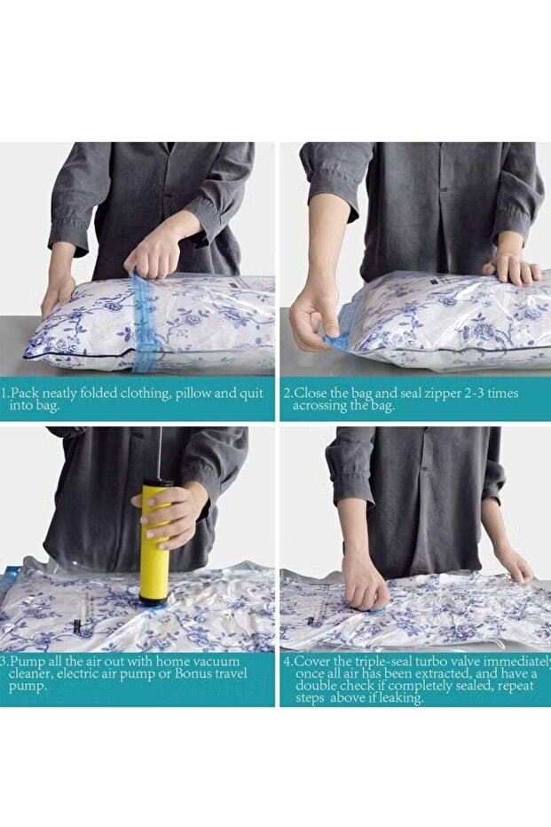9 PCS Reusable Vacuum Storage Bags of Different Sizes with Travel with Hand pump. (3 x Jumbo, 3 x Large, 3 x Medium) for Comforters Blankets Clothes Pillows Travel Space Saver Seal Bag Hand Pump Incl