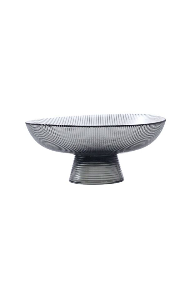 Grey Tall Fruit Glass Bowl