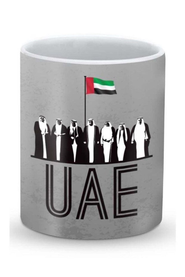 Premium United UAE Designer Mug Grey/Black 325ml
