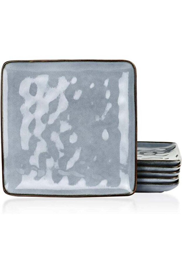 Ocean Series 6 Pieces Dinner Plate Set, Square, Blue