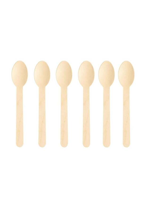 Set of 6 wooden spoons, 16 cm