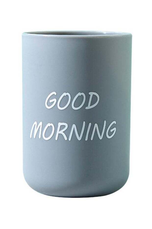 Toothbrush Cup Grey 7 x 7 x 10.5cm