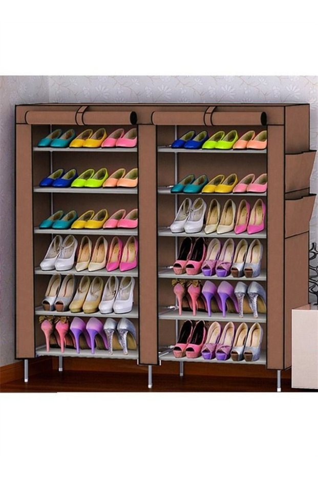 Shoe Rack Shelf Shoes Organizer Cover Storage 116x30x118cm