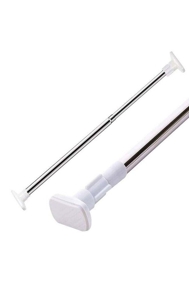 Extendable Clothes Rail, 70-120cm Stainless Steel Extendable Clothes Rail Pole - Hanging Rails for Clothes, Wardrobe, Shower, Kitchen, Windows Adjustable Shower Curtain Pole, 22mm Diameter