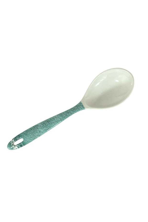 Sarvah Melamine 12 Inch Coring Ware Floral Designed Solid Round Spoon- White