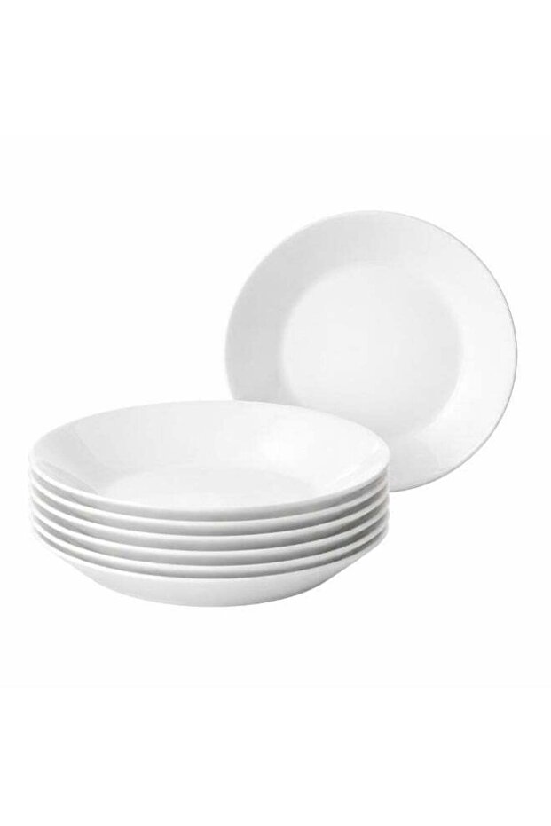 OFTAST Deep plate, white, 20 cm set of 6 pcs