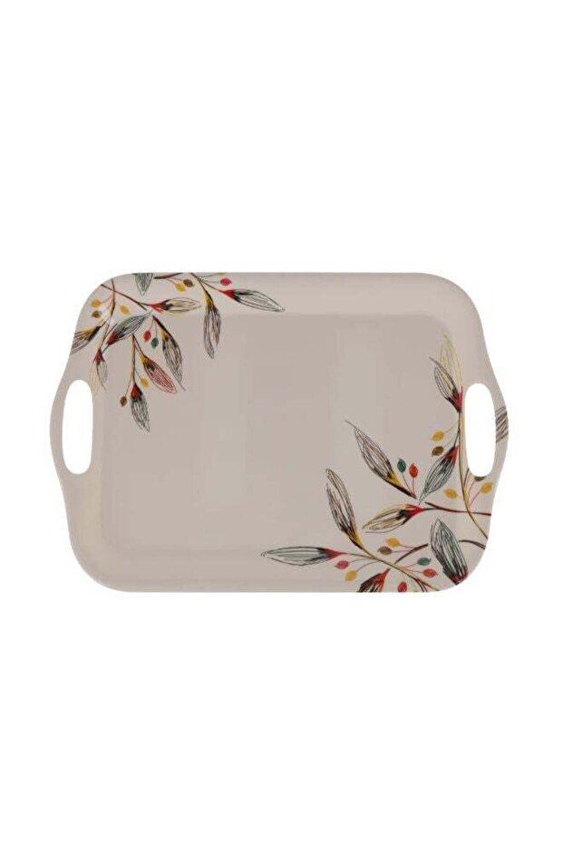Royalford Rectangular Melamine Tray | 40.9 x 29 x 2.4 cm | Elegant Sleek Design, Multi-Purpose | Id