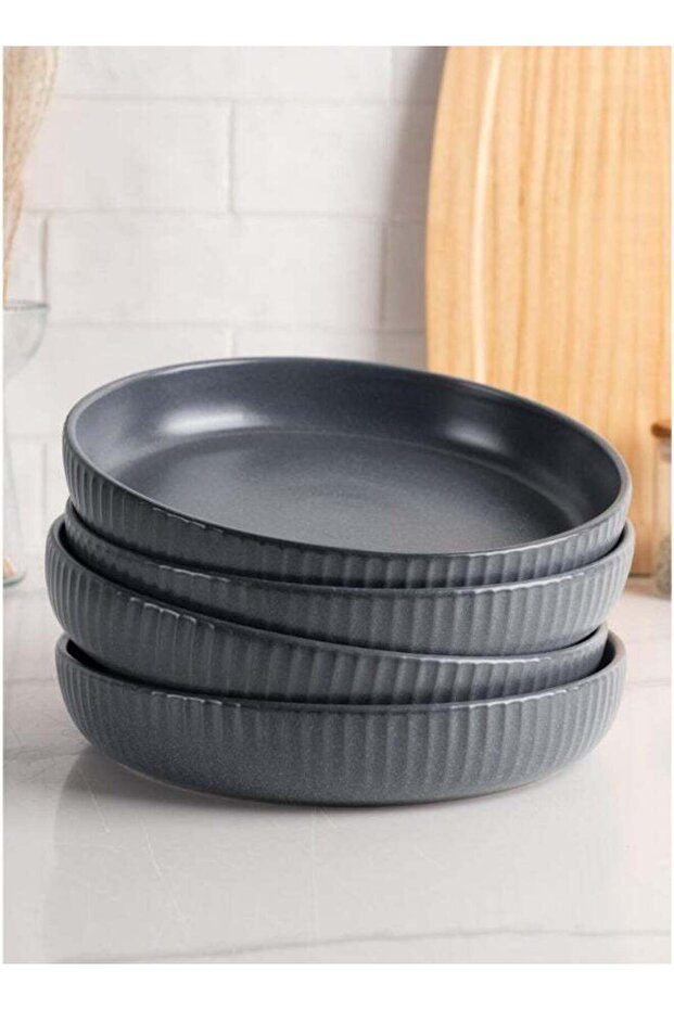 Starlight Series 4 Pieces Pasta Bowl Set, Matte Grey
