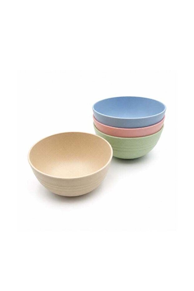 Wheat Straw 15cm Bowls, Set of 4, Salad and Snack Bowls, Biodegradable, Natural & Unbreakable, Eco-