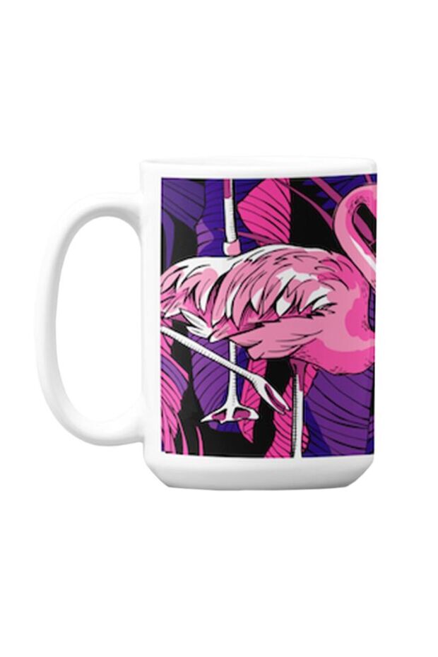 Premium Printed Ceramic Coffee Mug White/Pink 350ml