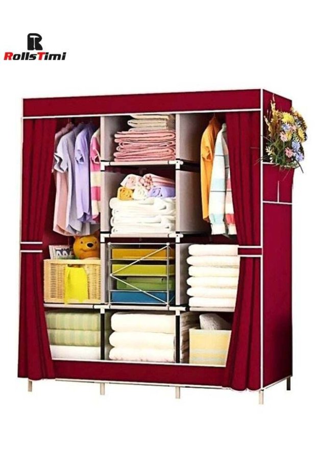 Portable Wardrobe Organizer Maroon