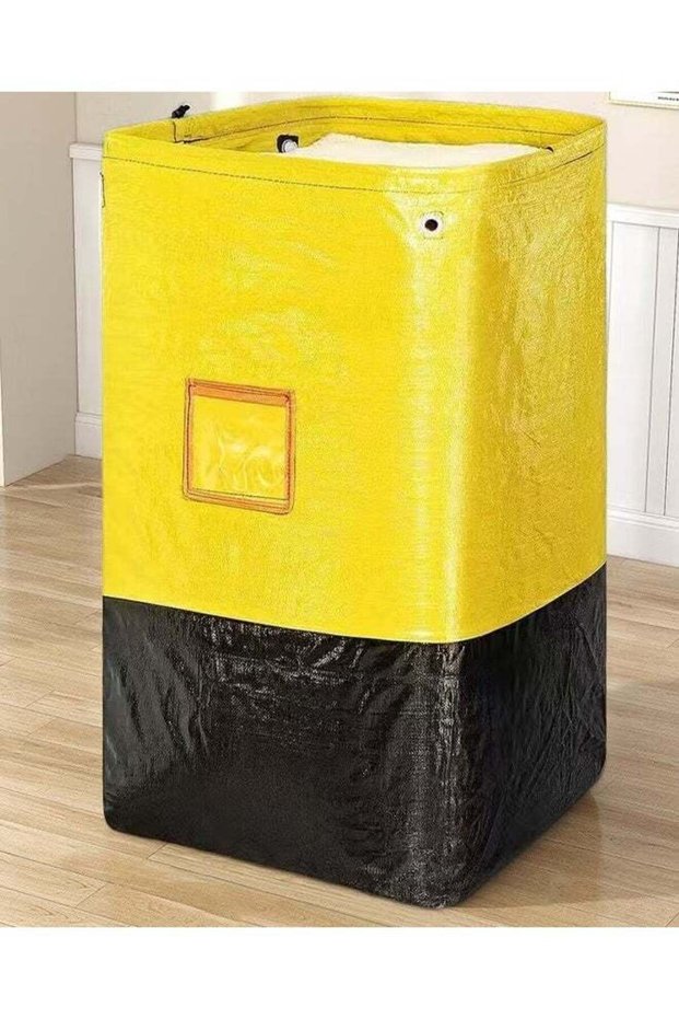 Large Capacity Moving Bags,1Pc 250L Waterproof Storage Bins With Drawstring And Visual label for Bedding,Clothes,and More,Ideal for Home Organization and Relocation,50x50x100cm,Black Yellow