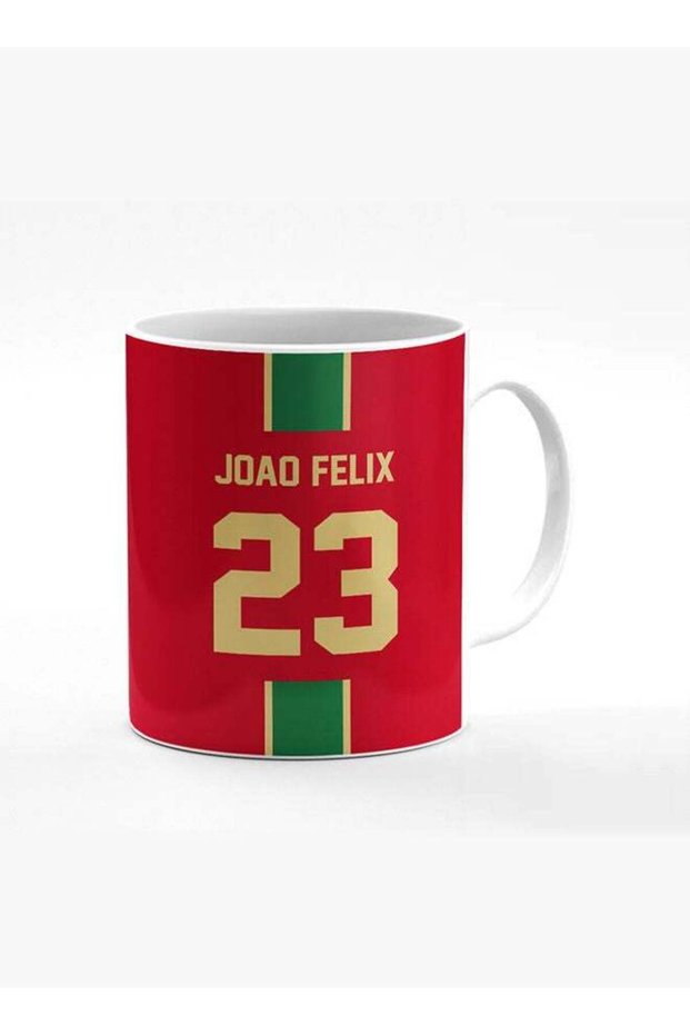 Designer Printed Coffee Mug with Heavy Duty Handle 11oz Ceramic Personalised Gift Mugs Cup [Microwave Safe & Dishwasher Proof] -Football Team - Portugal Player Name - Joao Felix