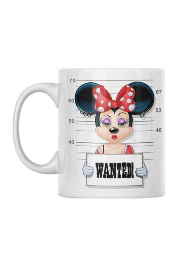 Wanted Printed Mug White/Red/Black 350ml