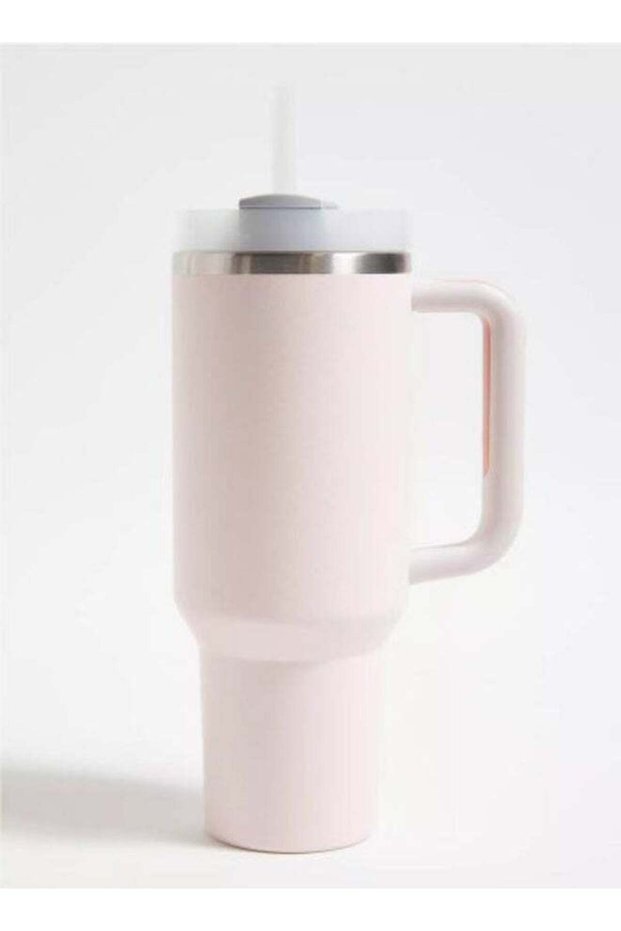 H2.0 Stainless Steel with Lid and Straw for Water Iced Tea Coffee and Smoothie Rose Quartz 30 oz