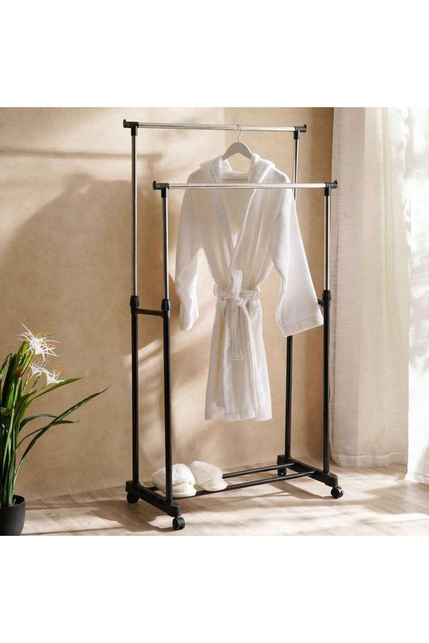 Lanie Extendable Double Rail Cloth Rack 80x72x90-160cm - Silver - 261UHE9900008