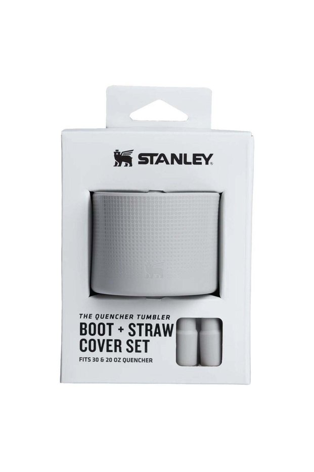 20oz/30oz Stanley Quencher Boot + Straw Topper Silicone Protective Sleeve & Straw Cover – Ash