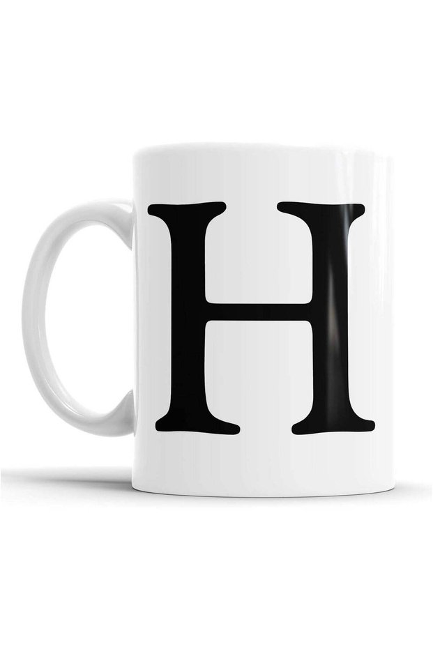 Alphabet Mug Letter Mugs Initial Coffee Cup Birthday Fathers Day Gift (Letter H)
