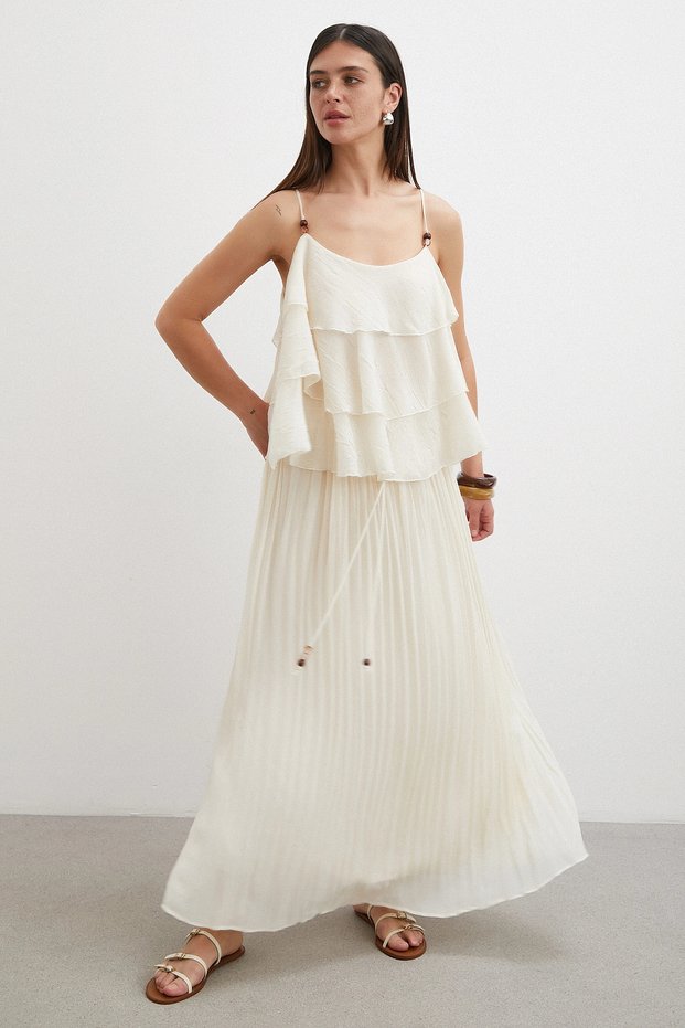 Bead Detailed Long Skirt