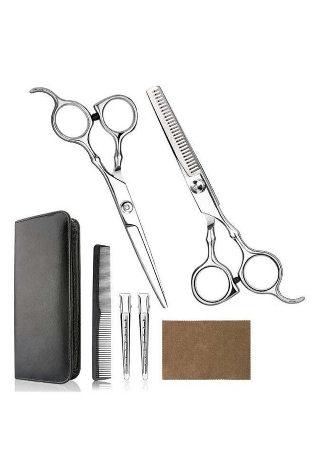 This versatile scissor set is an ideal addition to your household tool kit, perfectly catering to both professional kitchen cooking and household hair styling needs. The core of the set consists of a