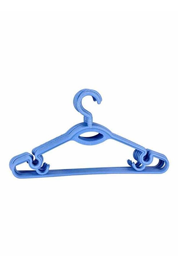 Royalford 6-Piece Polymer Clothes Hanger Set | 38.3 x 5.3 x 20 cm, 360 Rotating Swivel Hook, High-Quality Polymer Construction, Non Slip Design | Ideal for Home, General Use, Ties | Blue | RF982BL Bl