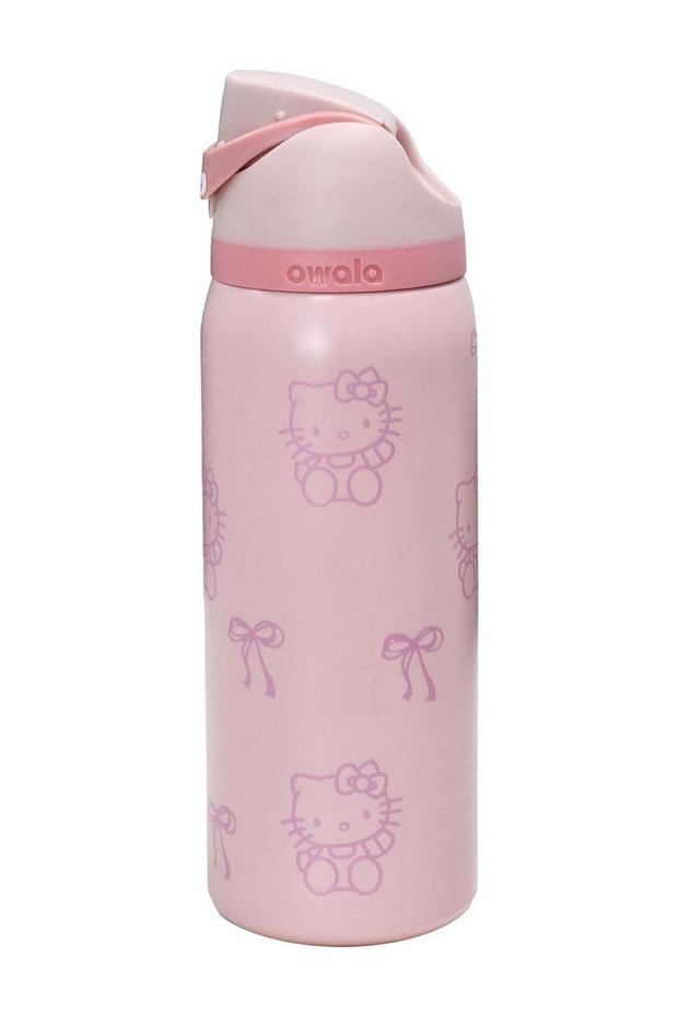 Owala FreeSip Insulated Stainless Steel Water Bottle with Straw for Sports Travel and School BPA-Free Sports Water Bottle (Pink 32OZ)