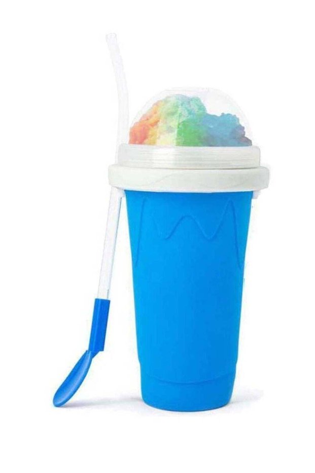 Slushy Maker Ice Cup Travel Portable Double Layer Silica Pinch Hot Summer Cooler Smoothie Silicon