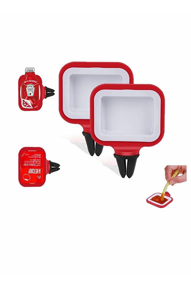 Dip Clip, In-Car Sauce Cup Holder Set for Vents of Vehicle, for Ketchup and Dipping Sauces (2 Pack,