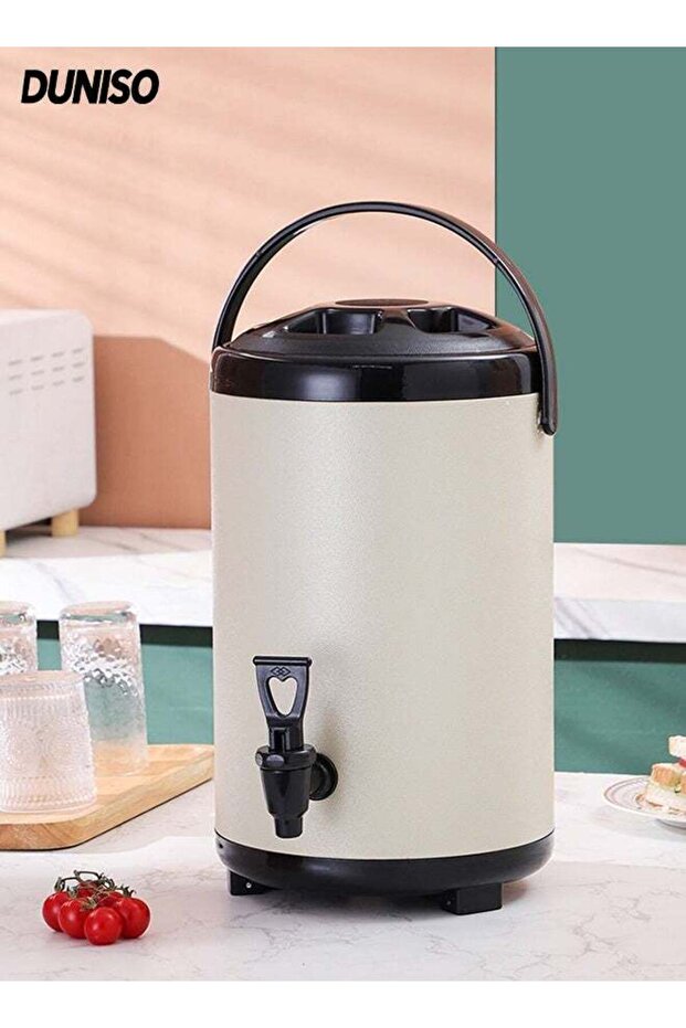 Stainless Steel Beverage Dispenser,Insulated Tea Bucket, Hot and Cold Drink Container for for Pa